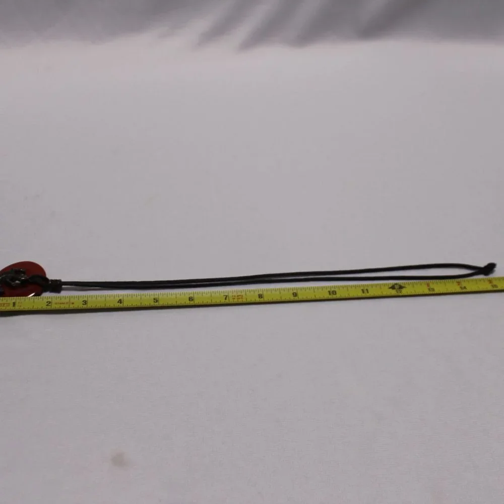 Unisex Red Jasper Gemstone Leather Cord Pendent 30